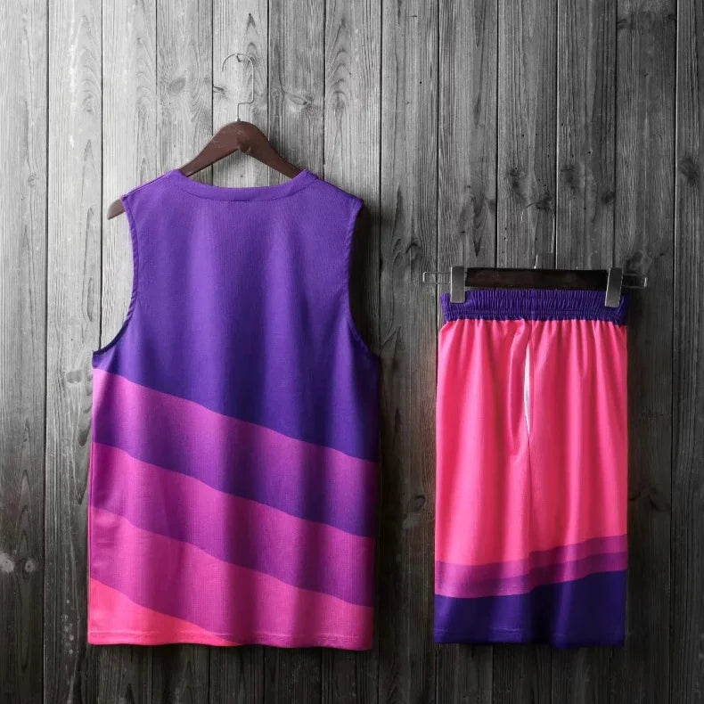 Personalized 2-piece basketball jersey set for men, women, and kids by The Clothing Company Sydney, featuring breathable fabric and custom design.