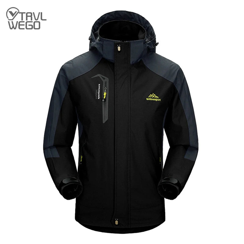 Men's outdoor camping hiking jacket by The Clothing Company Sydney, shown in a versatile outdoor setting.