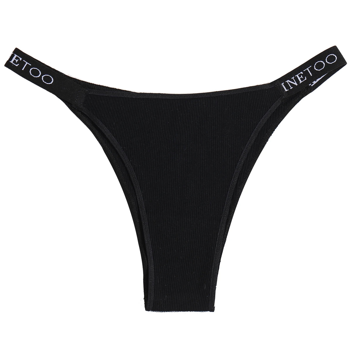 Five-pack of women's cotton lingerie briefs with low waist design, comfortable fit, in various letter prints from The Clothing Company Sydney.