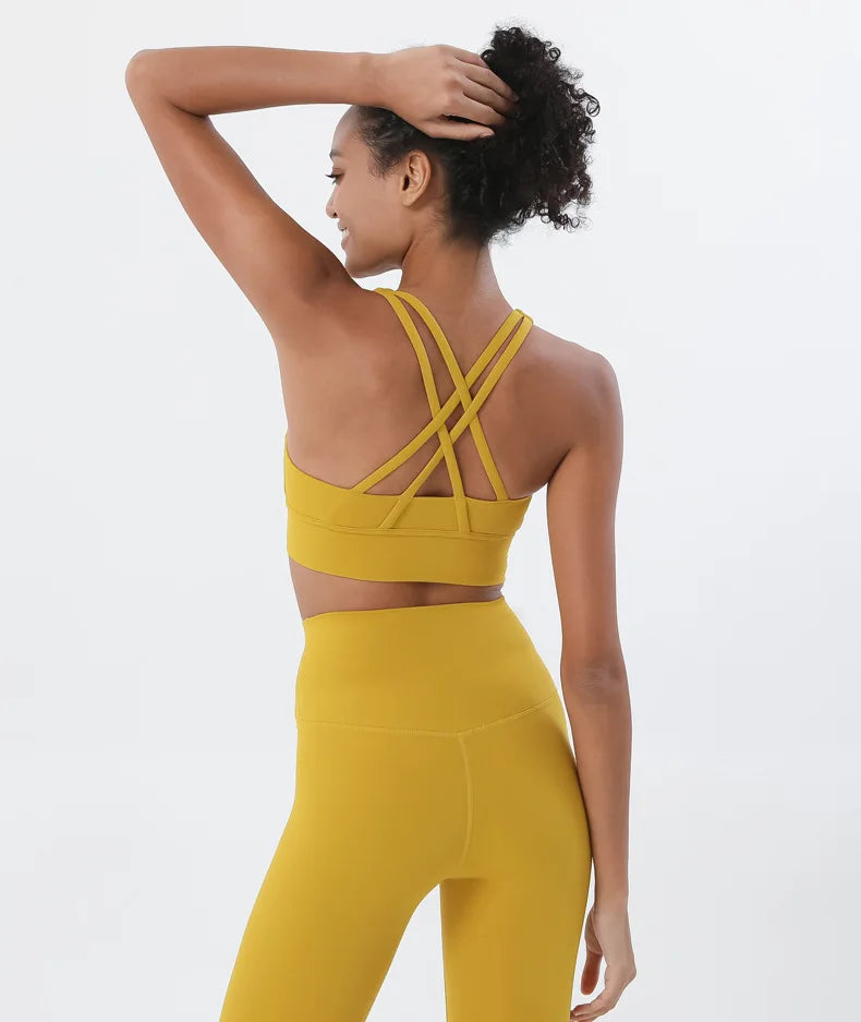 Nylon women's yoga and fitness tracksuit set with breathable leggings and sports bra, from The Clothing Company Sydney.