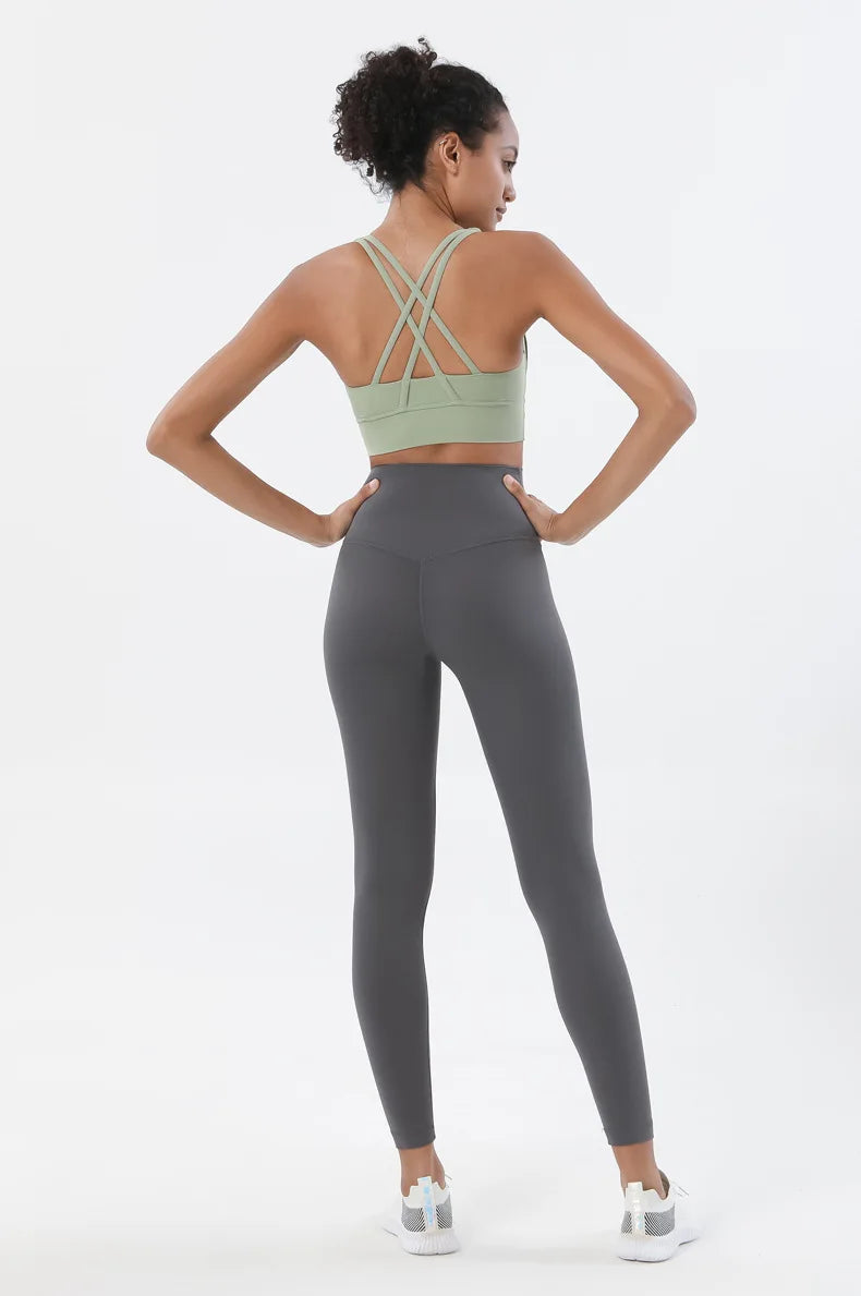 Nylon women's yoga and fitness set with leggings and sports bra, breathable gym sportswear by The Clothing Company Sydney