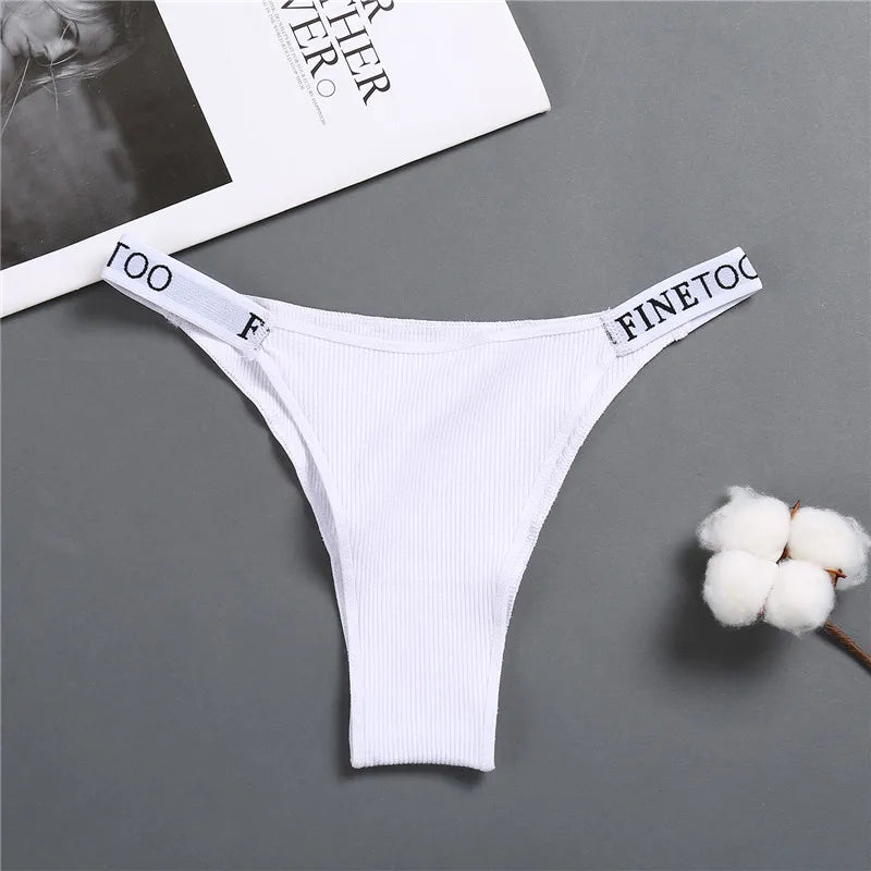 Five-pack women's cotton lingerie panties with low waist design, comfortable briefs featuring letter prints from The Clothing Company Sydney.