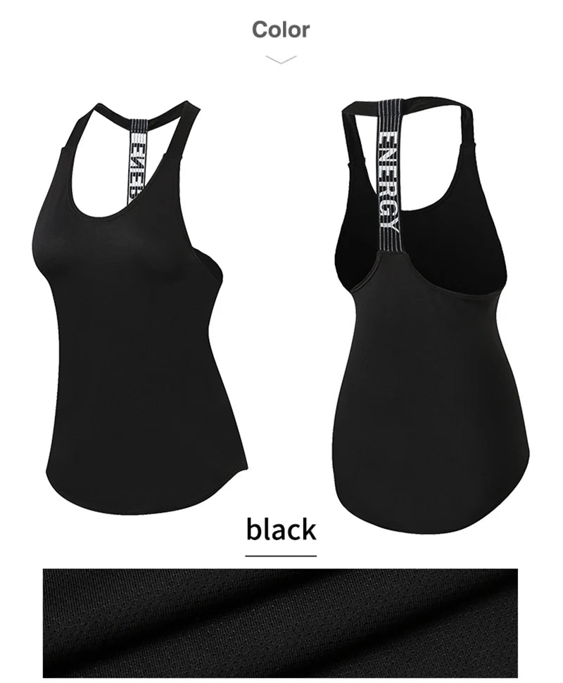 Black women’s sleeveless gym top by The Clothing Company Sydney, backless yoga fitness shirt for running and workout activities.