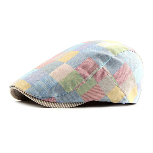 Ivy Spring Summer Plaid Newsboy Caps Men Polyester Flat Peaked Cap Women Painter Beret Hats - The Clothing Company Sydney