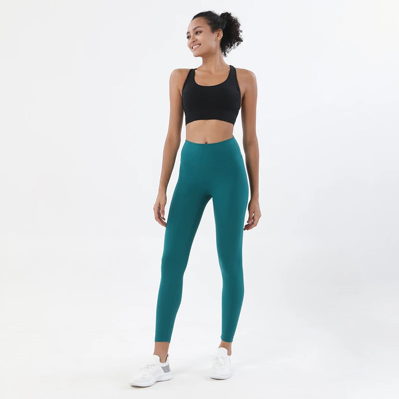 Nylon women's yoga set including breathable sports bra and leggings, gym fitness tracksuit by The Clothing Company Sydney.