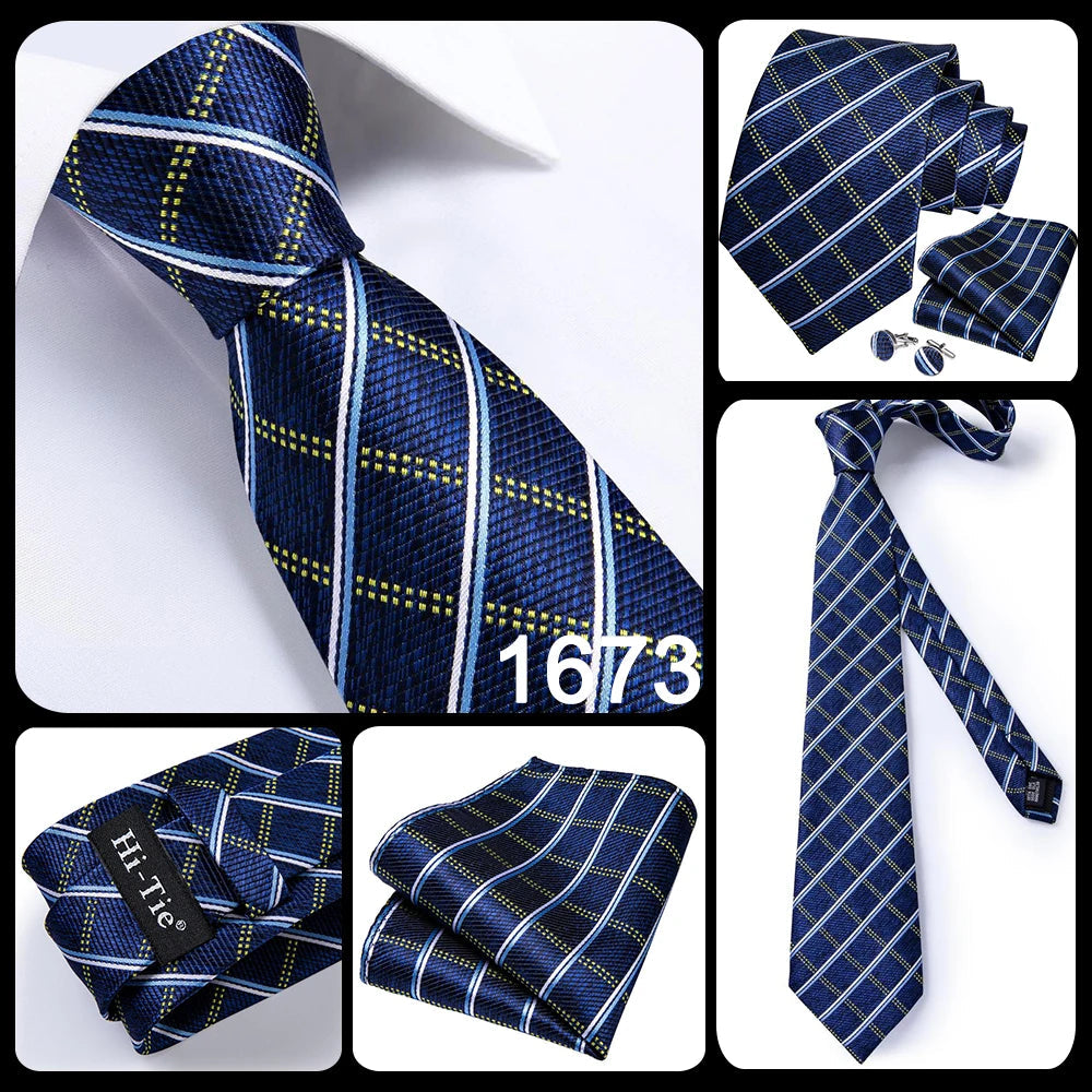 Blue paisley silk tie set including necktie, cufflinks, and handkerchief, stylish men's accessories by The Clothing Company Sydney