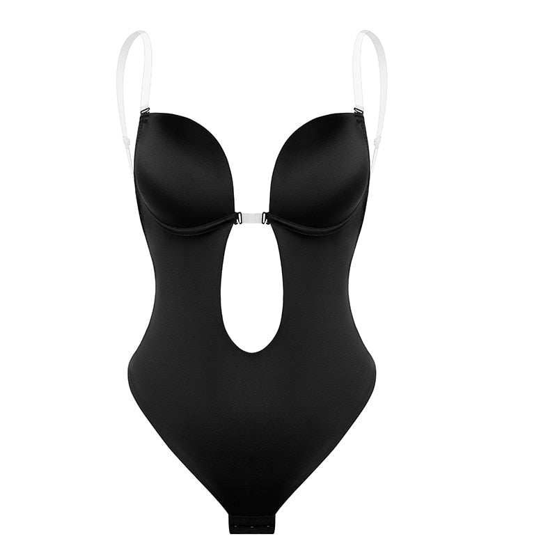 Women's Plunging Deep V-Neck Strapless Backless Bodysuit Seamless Thong Full Body Shapewear for Wedding Party Body Shaper The Clothing Company Sydney