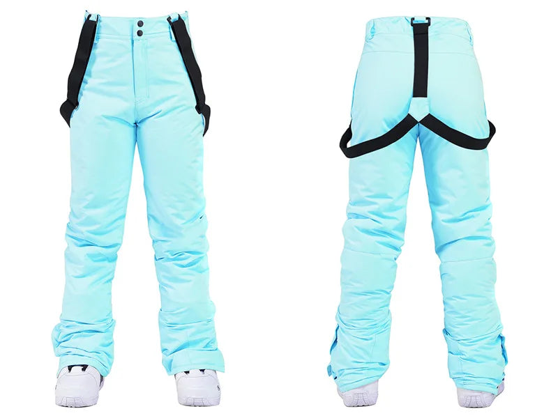 Women's 2-piece ski suit by The Clothing Company Sydney featuring waterproof, windproof snowboard jacket and pants for winter sports.