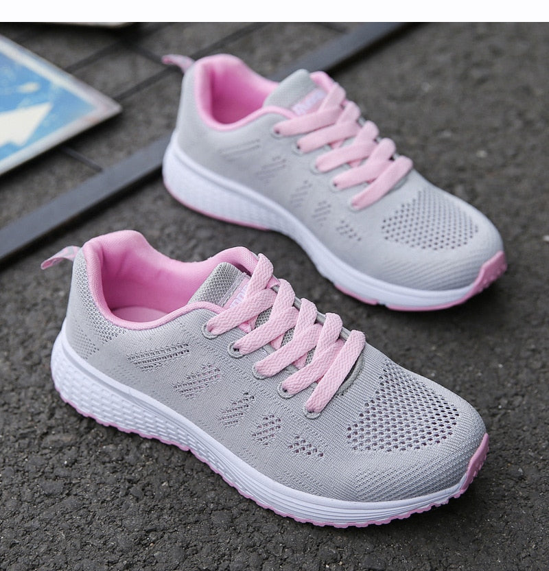 Women’s casual sneakers from The Clothing Company Sydney, breathable air mesh flats with comfortable trainer style.
