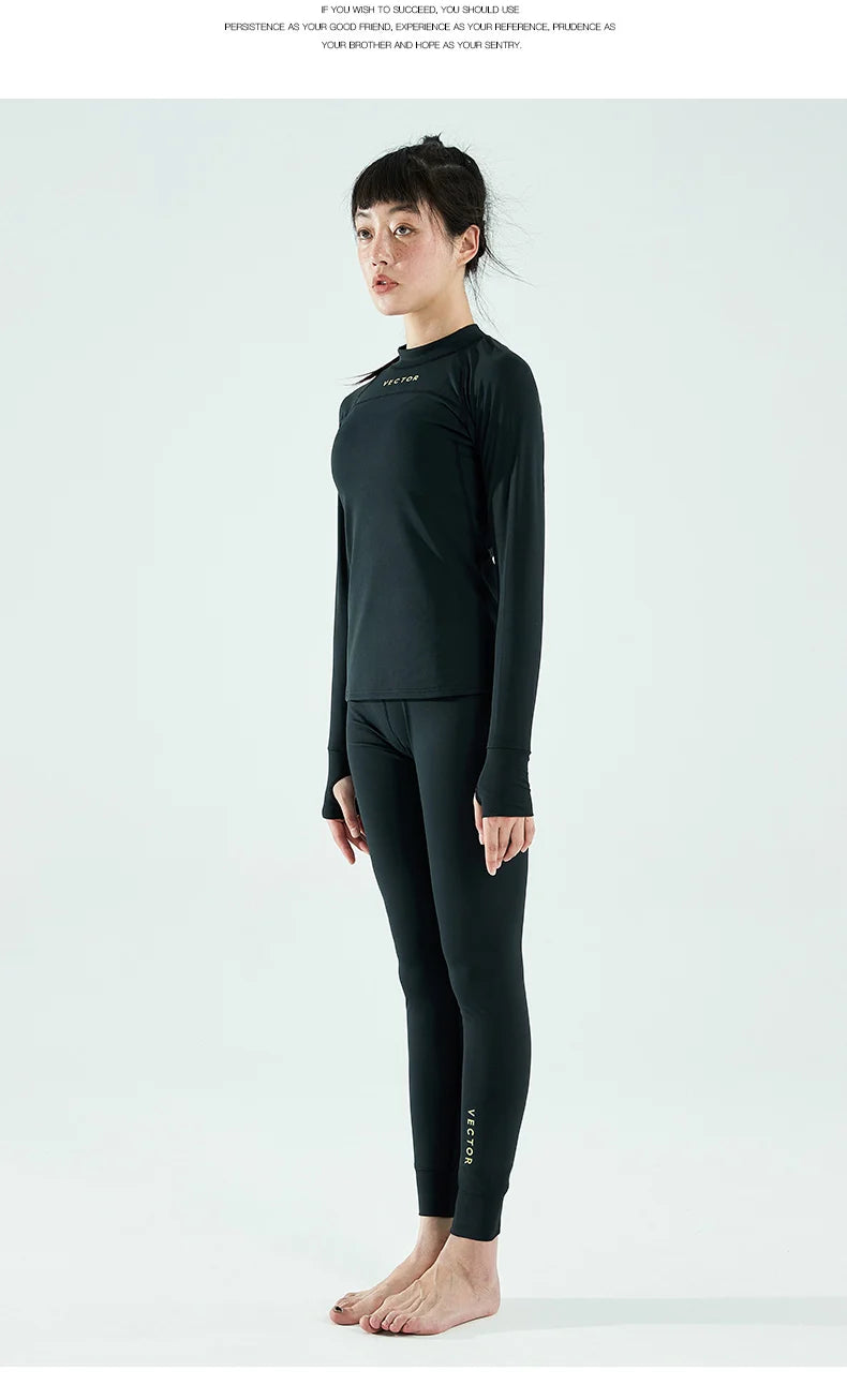 Women's ultra soft winter ski base layer set by The Clothing Company Sydney, microfiber fleece thermal underwear with pants