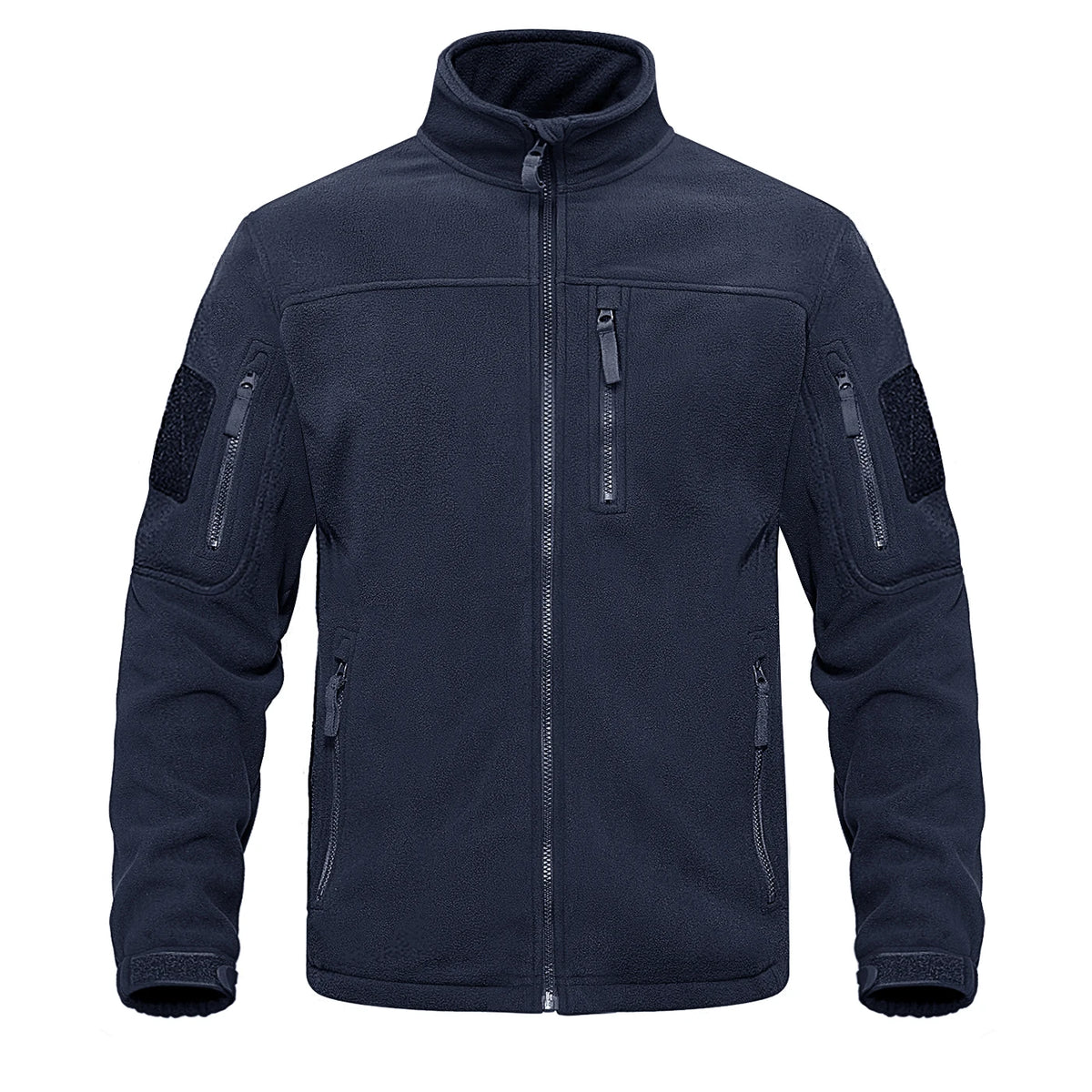 Men's green tactical fleece jacket by The Clothing Company Sydney with full zip, thermal lining, multiple pockets, and windbreaker design.