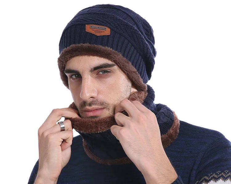 Knitted winter beanie hat and scarf set for men and women, stylish skullies and caps by The Clothing Company Sydney.