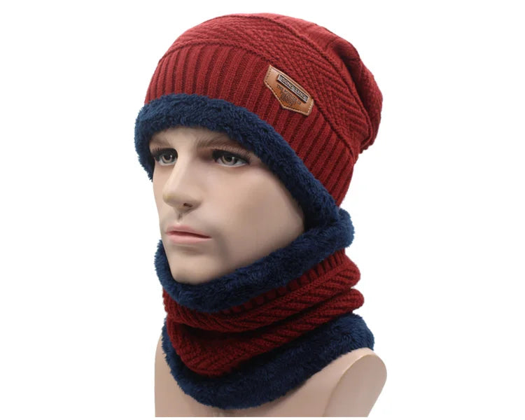 Knitted winter beanie hat and scarf set for men and women, featuring skullies and mask hats, by The Clothing Company Sydney.