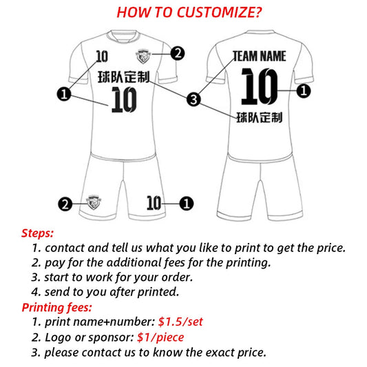 Customized Soccer Uniforms Blank Football Jerseys Futsal Adult Men Women Kids Team Training Set Sports Suit The Clothing Company Sydney