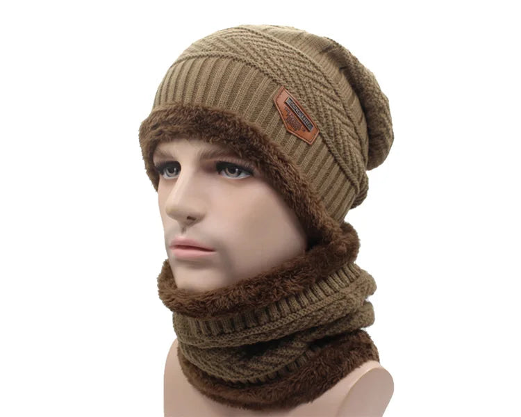 Knitted winter beanie and scarf set by The Clothing Company Sydney, featuring skullies hats and mask accessories for men and women.