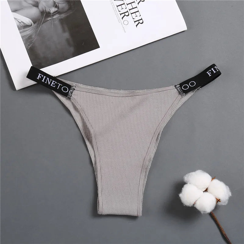 Five-pack women's cotton lingerie briefs featuring low waist design and letter print from The Clothing Company Sydney.