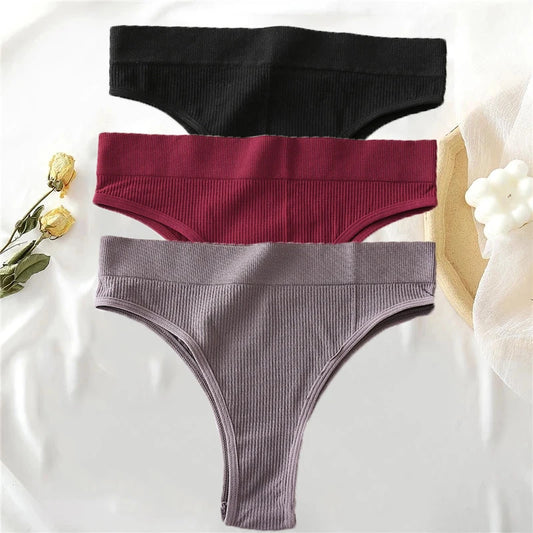 3 Pack Women's Panties Seamless High Waist Thongs Comfortable Female Underpants Panties Briefs Intimates The Clothing Company Sydney