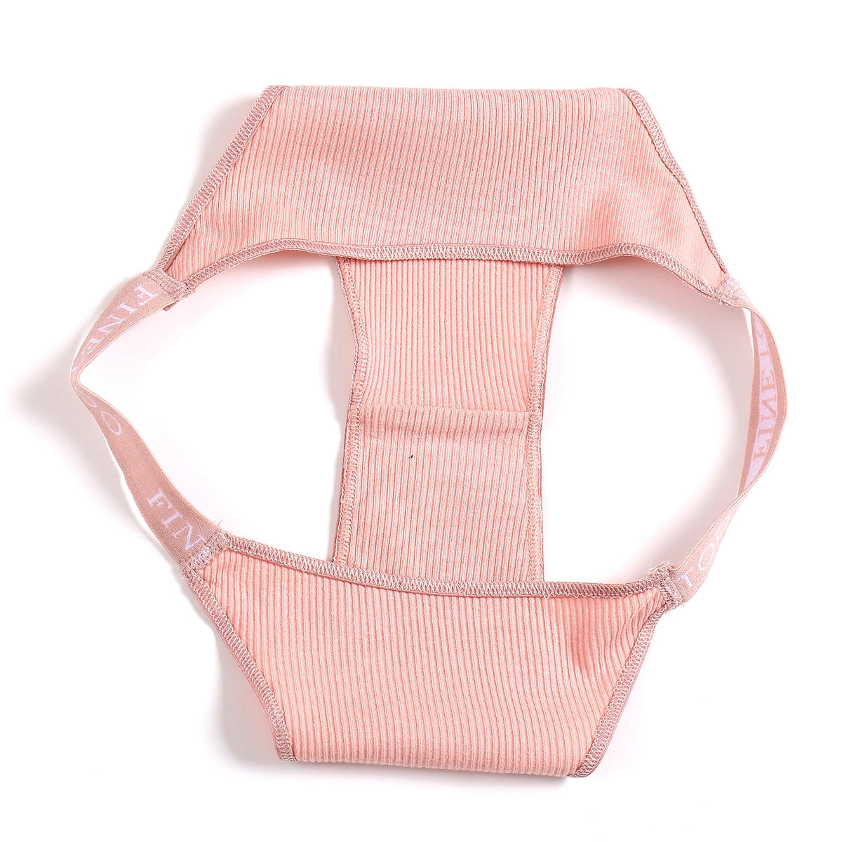 Five pack of women's cotton lingerie briefs by The Clothing Company Sydney, low waist, comfortable underwear with letter print design.