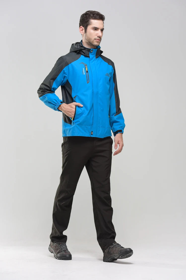 Men's outdoor camping hiking jacket from The Clothing Company Sydney, shown in a rugged outdoor setting.