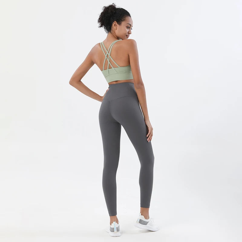 Nylon women's yoga and fitness tracksuit, including breathable sports bra and leggings, by The Clothing Company Sydney.