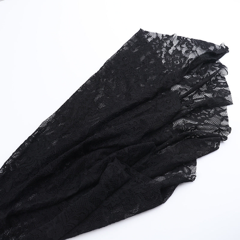 Women's black Gothic Halloween dress with batwing sleeves from The Clothing Company Sydney, featuring a stylish, dark costume look.