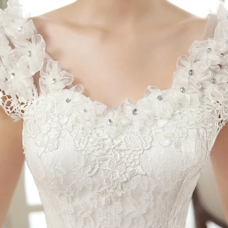 Plus Size Wedding Dress Floor-length Back Strap Lace Flower Wedding Dress The Clothing Company Sydney