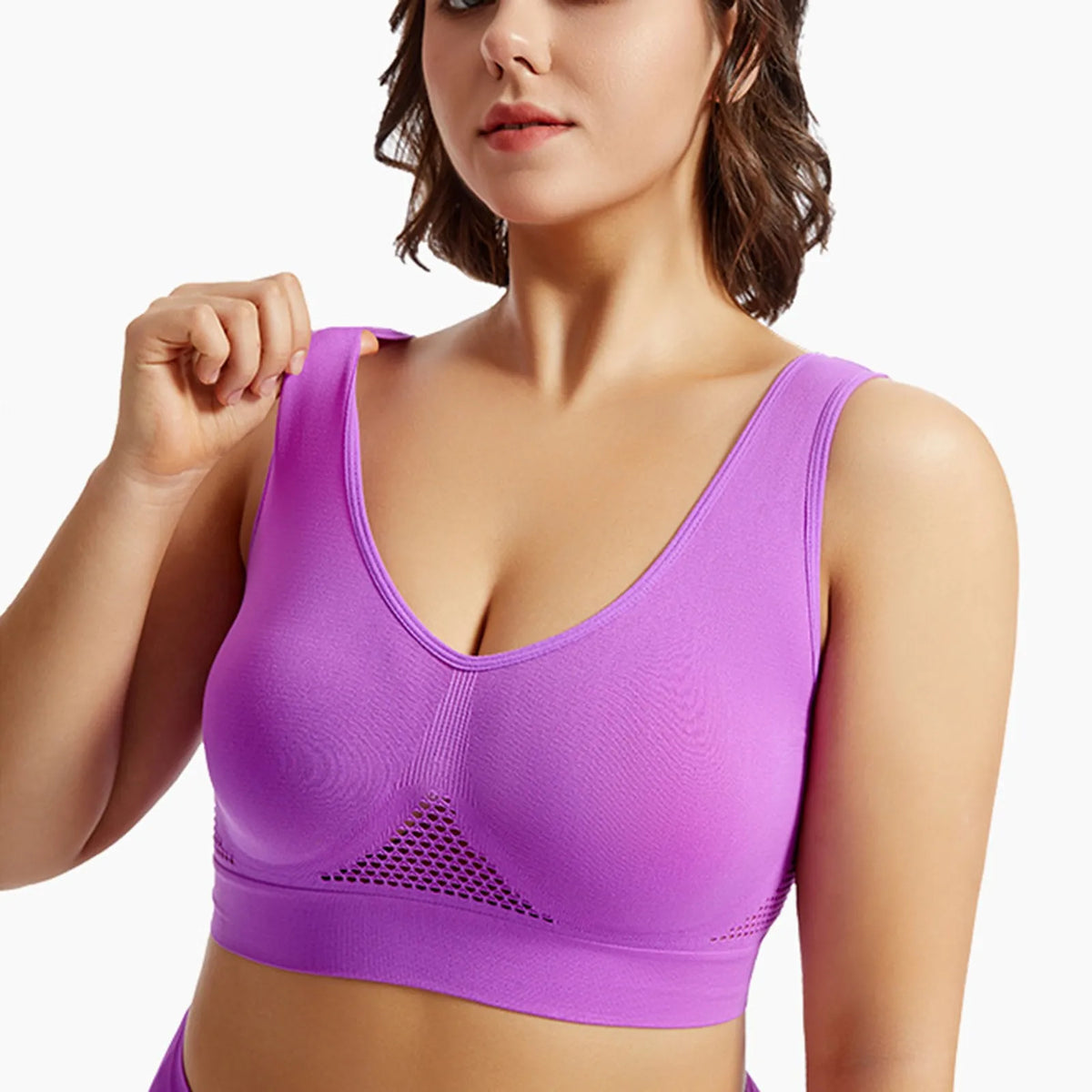 Shockproof sports bra from The Clothing Company Sydney showing high support, stylish design, and anti-sag features for fitness activities.