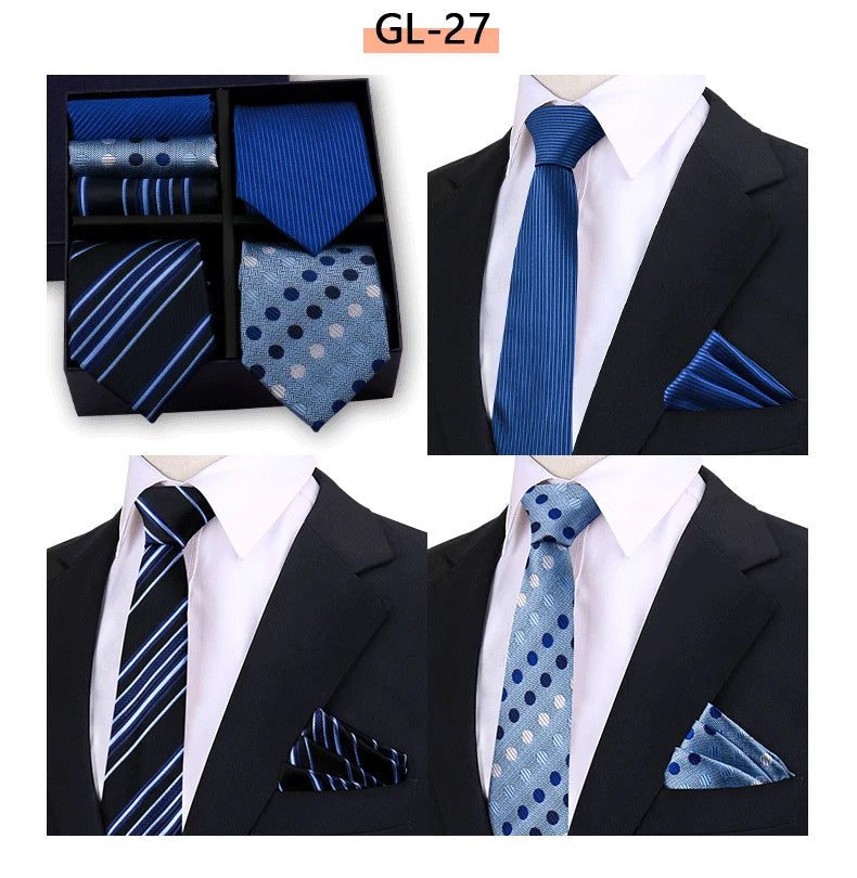 Luxury men's paisley and striped tie set with matching handkerchief, in a gift box, by The Clothing Company Sydney.