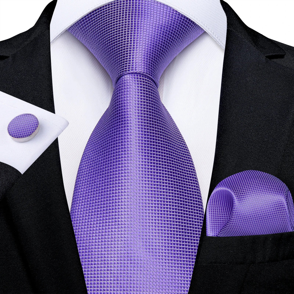 Luxury purple paisley silk tie set for men, 8cm width, includes matching accessories, by The Clothing Company Sydney.