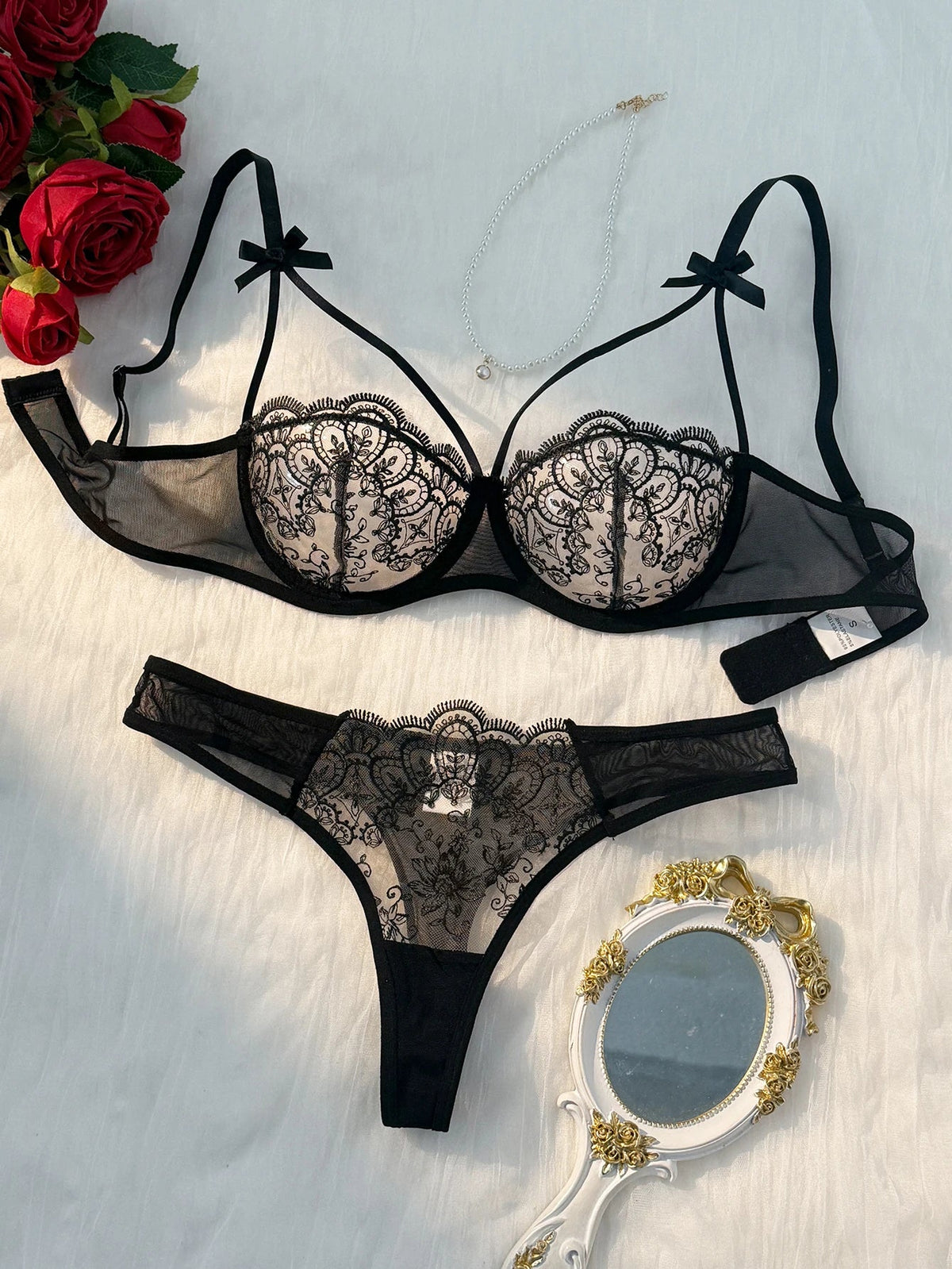 2 Piece Floral Pattern Bra and Brief underwear Lingerie set The Clothing Company Sydney