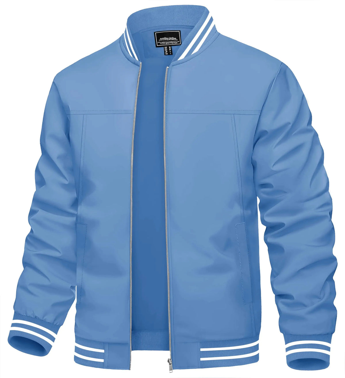 Men's lightweight waterproof casual bomber jacket by The Clothing Company Sydney, full zip, windbreaker design for outdoor wear.
