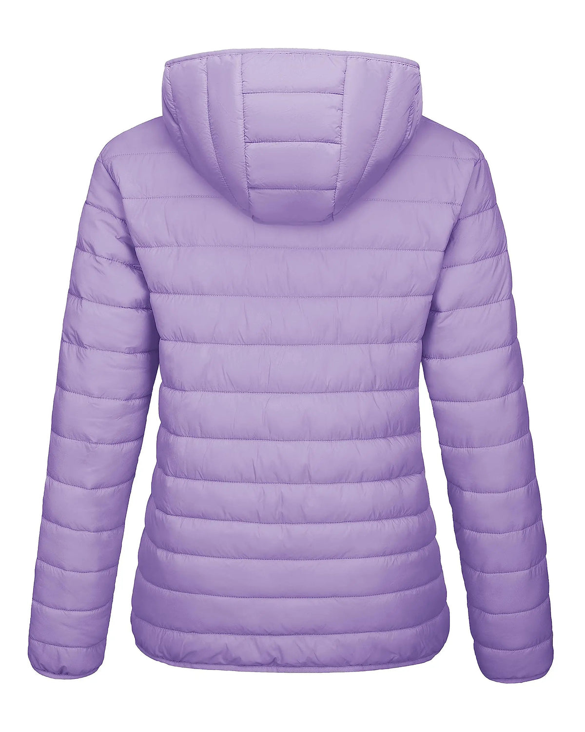 Warm puffer hooded women's quilted jacket by The Clothing Company Sydney with multiple pockets, waterproof, lightweight, winter coat.