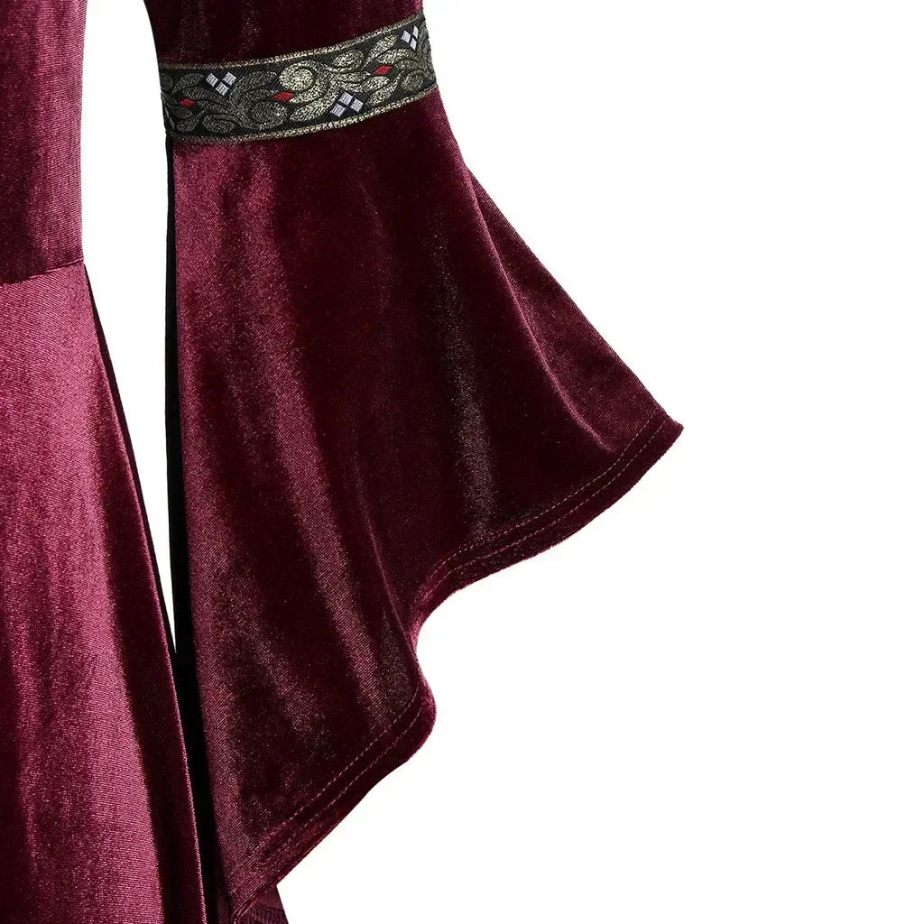 Long sleeve vintage vampire witch costume by The Clothing Company Sydney, featuring gothic bandage dress for Halloween cosplay.
