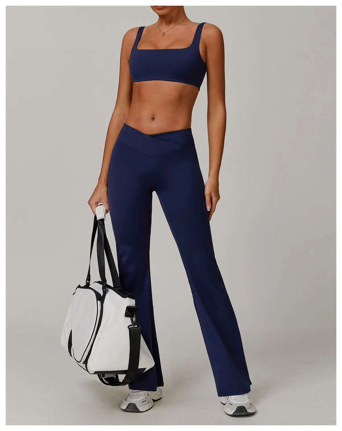 Two-piece women's yoga and workout set with sports bra and leggings, fitness activewear by The Clothing Company Sydney.