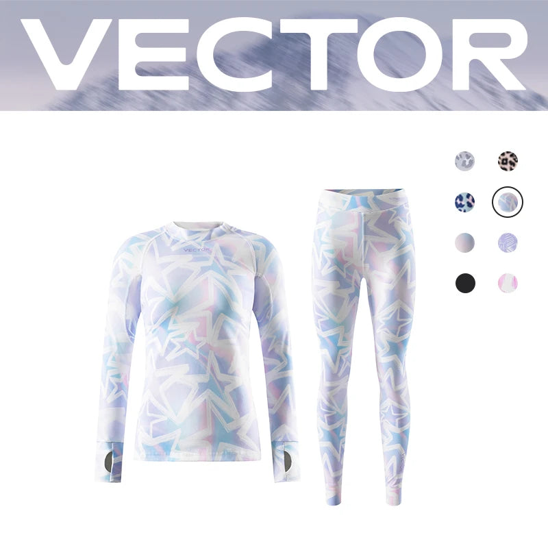 Women's winter ski base layer set by The Clothing Company Sydney, microfiber fleece thermal underwear with pants and top, quick-dry.