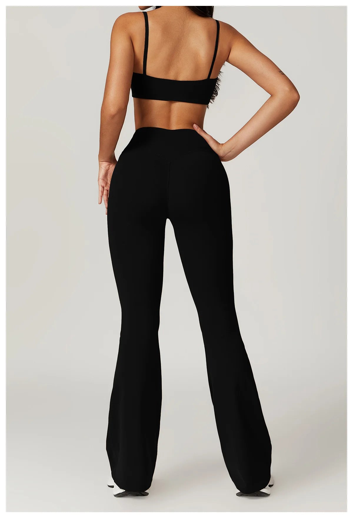 Two-piece women's yoga and gym sportswear set with crop top, sports bra, leggings, and bike shorts by The Clothing Company Sydney.