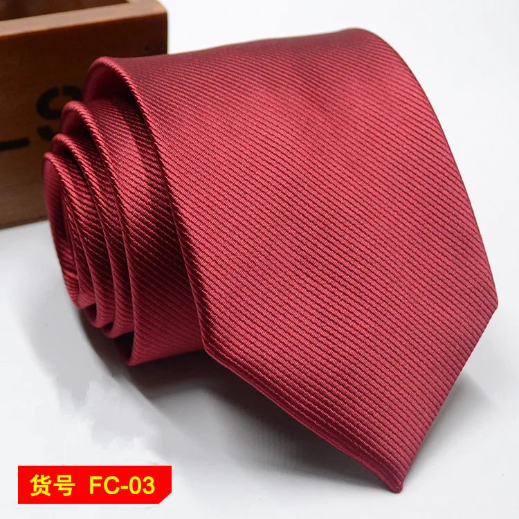 Men's Jacquard tie featuring floral and solid patterns, 7-8cm width, from The Clothing Company Sydney accessories collection.