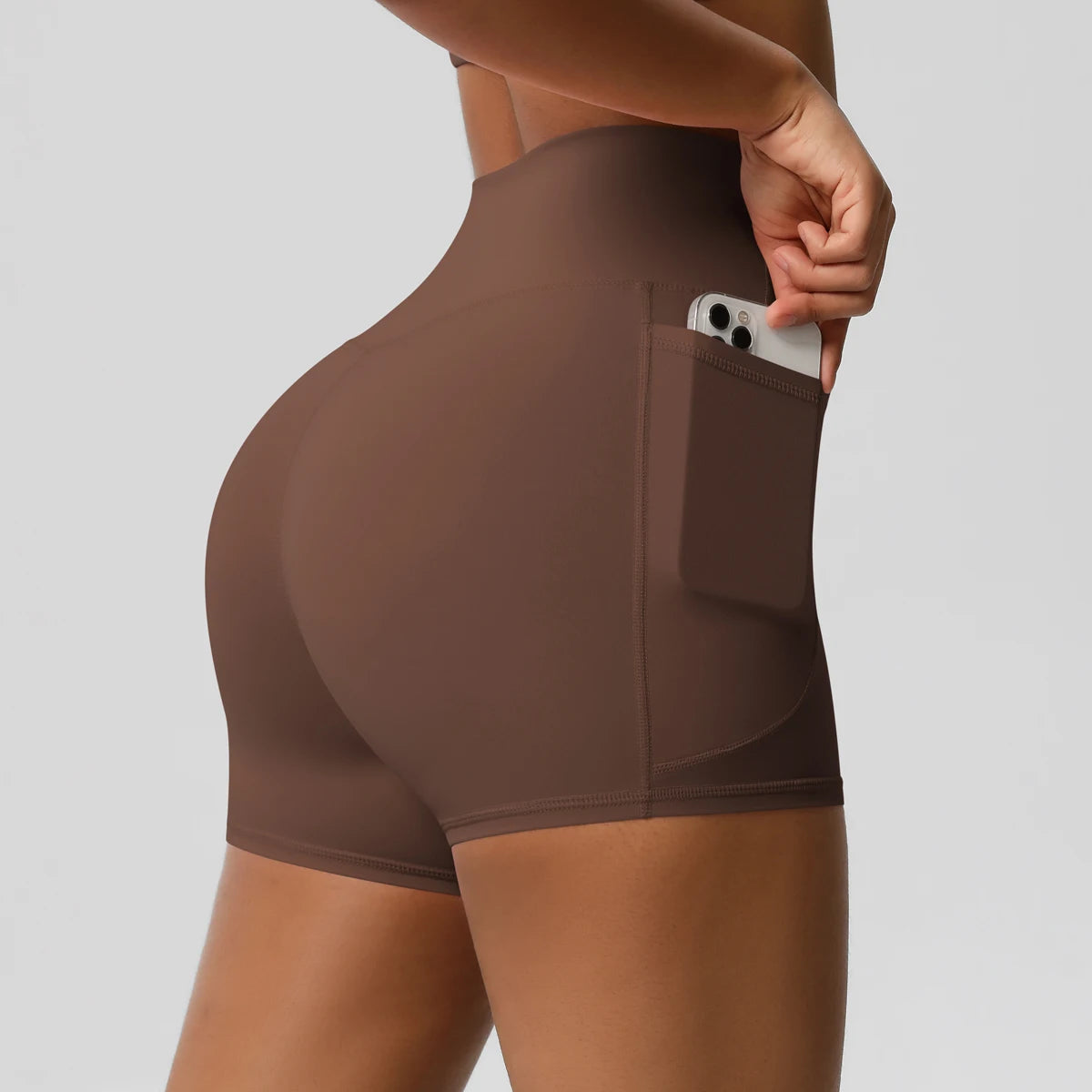 Women's Pocketed Yoga Legging Shorts Squat Proof High Waist Fitness Quick Drying Cycling Workout Gym Shorts