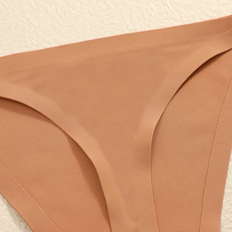 6 pack seamless thong panties, thin strap low waist T-back briefs in high-stretch fabric