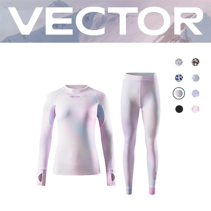 Women's winter ski base layer set by The Clothing Company Sydney, microfiber fleece thermal underwear with matching pants.