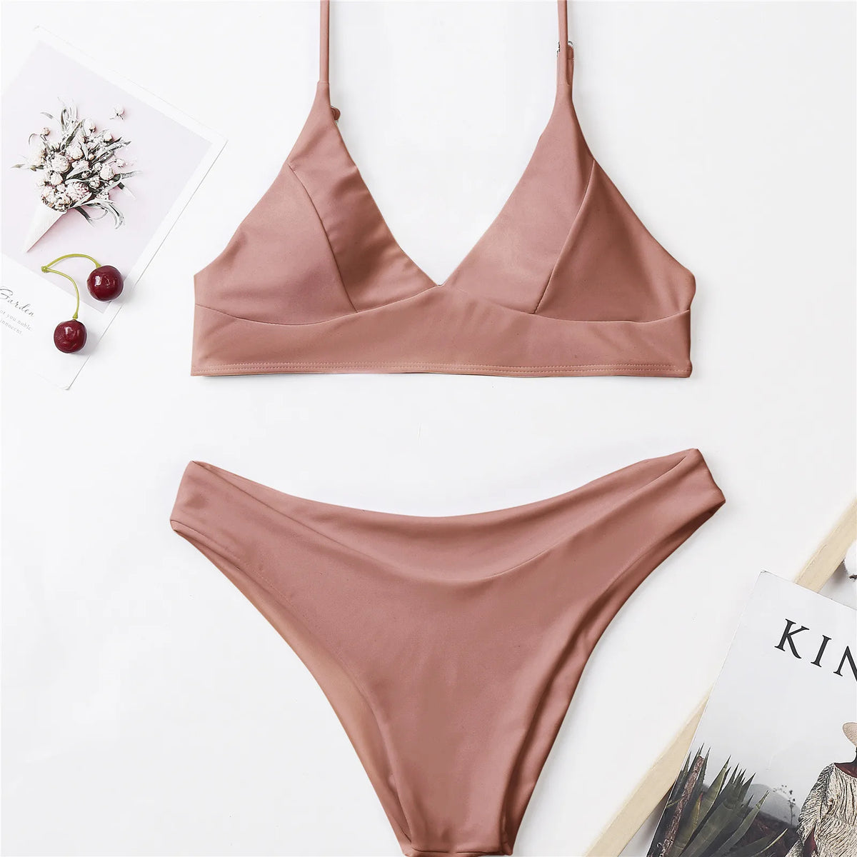2 Piece Women's Push Up High Cut Bikini Set Two Piece Low Waist Swimsuit Fashion Swimming Set With Chest Pad Swimwear - The Clothing Company Sydney