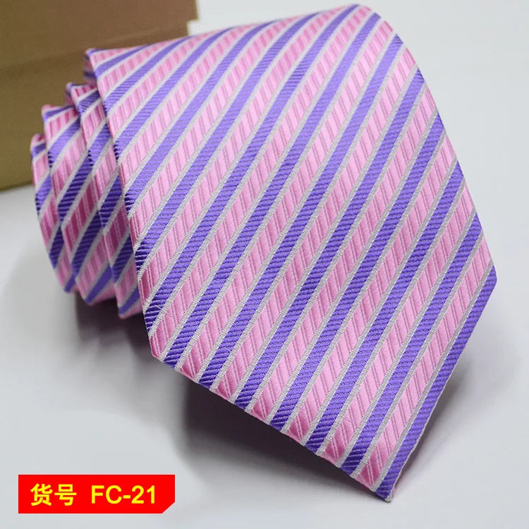 Men's Jacquard tie with floral and solid patterns, 7-8cm width, stylish accessory by The Clothing Company Sydney.