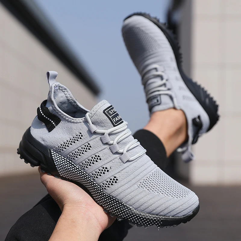 Men's casual sneakers by The Clothing Company Sydney, lightweight breathable mesh running shoes with soft soles and slip-on design.