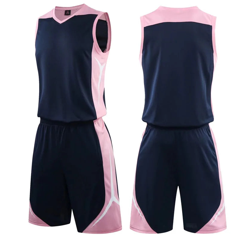 Two-piece sportswear basketball jersey and shorts set for men, women, and kids by The Clothing Company Sydney, featuring blank customizable design.