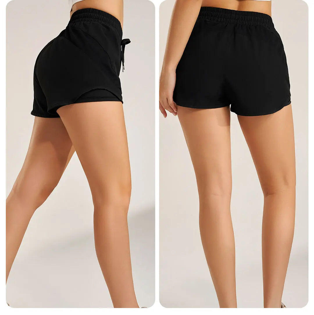 Women’s fitness yoga shorts by The Clothing Company Sydney, athletic running and gym activewear bottoms for workout comfort.