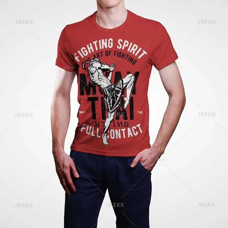 Muay Thai Gym Graphic T Shirt For Men Women Kids 3D Thai Boxing Sports Printed Tee Shirts Streetwear Short Sleeves Quick Dry Top - The Clothing Company Sydney