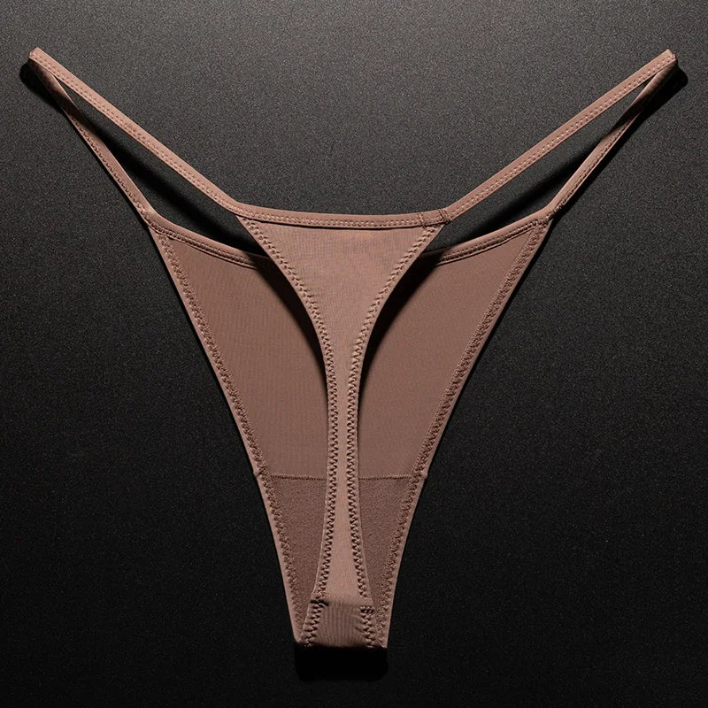 Seamless low waist leopard print G-string underwear for women from The Clothing Company Sydney, featuring ice silk T-back design.