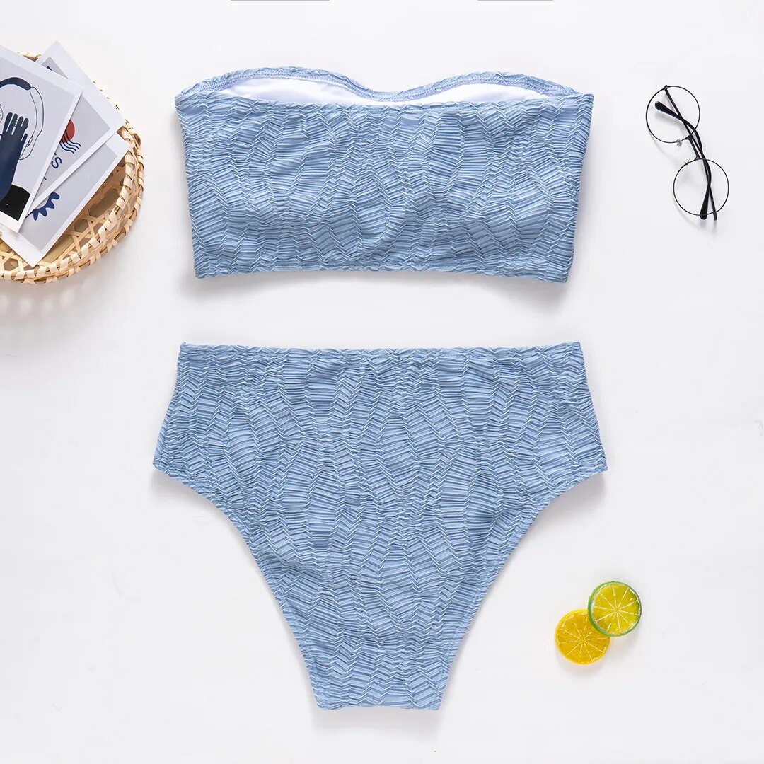 Plus size 2-piece bandeau bikini swimwear by The Clothing Company Sydney, featuring a stylish large size female bathing suit.