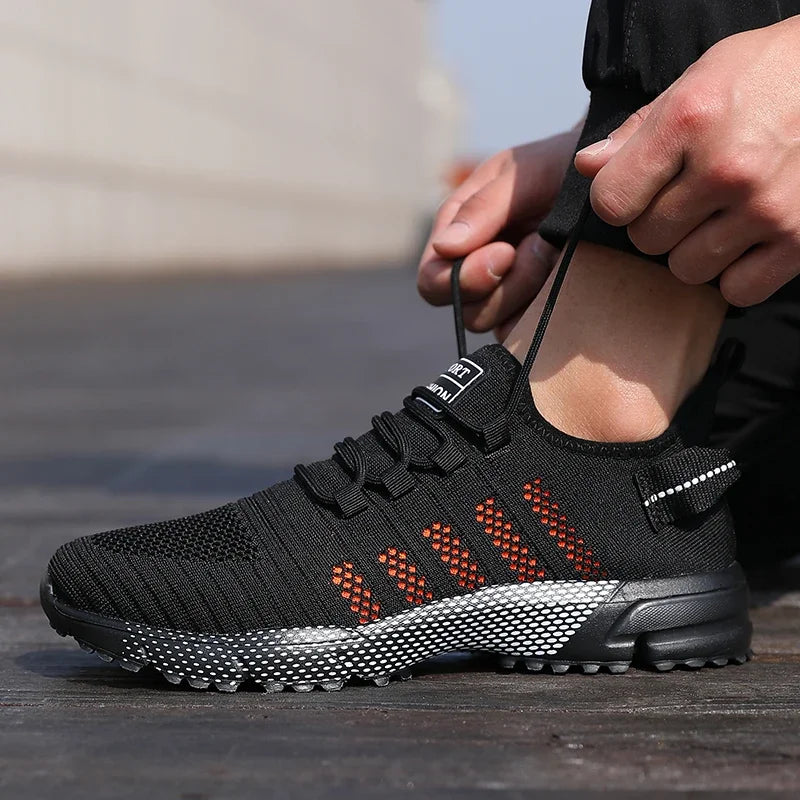 Men's lightweight breathable mesh casual sneakers by The Clothing Company Sydney, slip-on design with soft soles and comfortable fit.