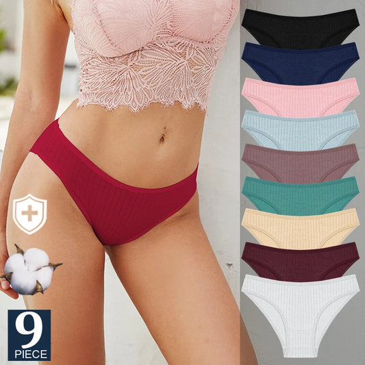 9 Pack Cotton Panties Women Underwear Striped Panty Female Soft Lingerie Briefs Underpant Intimates Set The Clothing Company Sydney